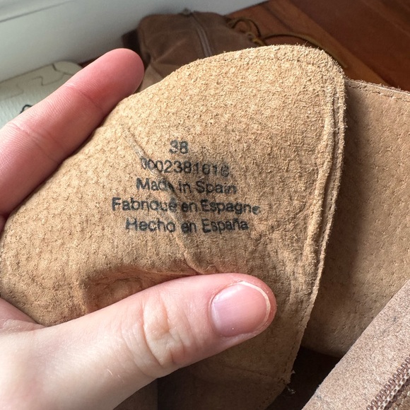 Free People Brown Suede Lace-Up Block Heel Boots - 38 - Picture 4 of 5